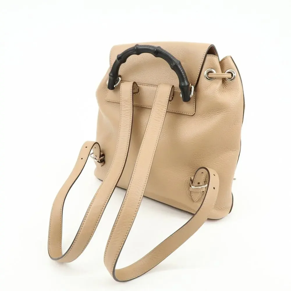 Gucci Bamboo Tassel Calfskin Backpack Beige